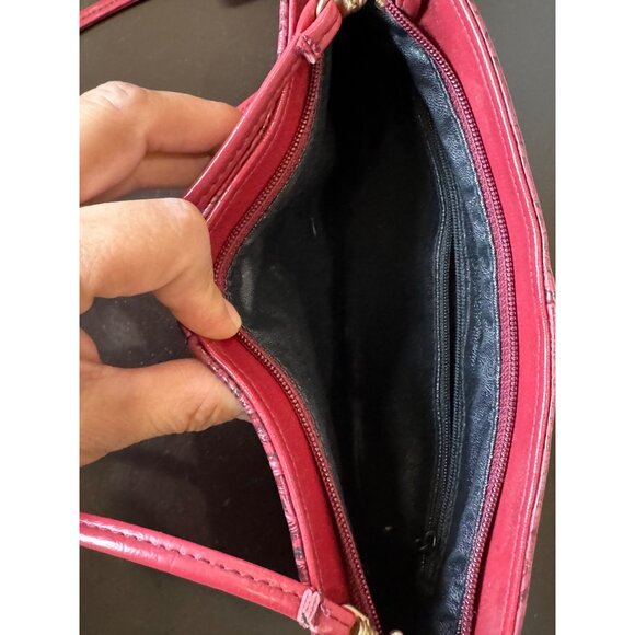 Vintage Shoulder Bag Paisley Flower Leaf Pattern Faux Leather - Picture 3 of 5